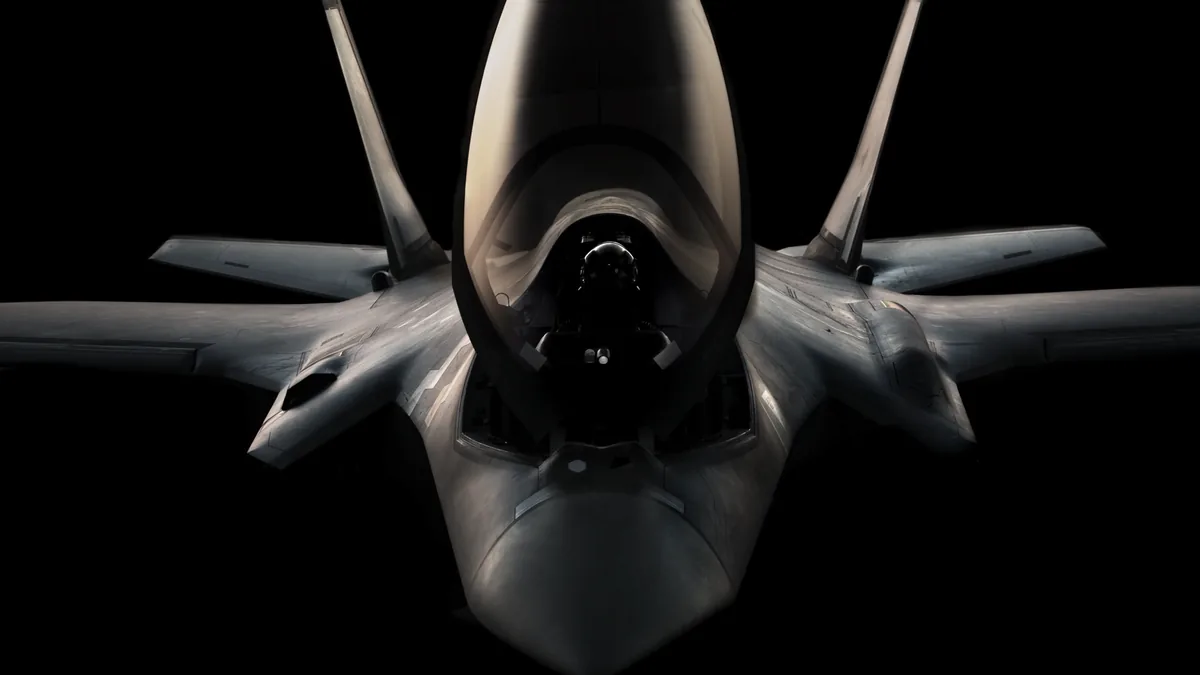 Military fighter aircraft in flight